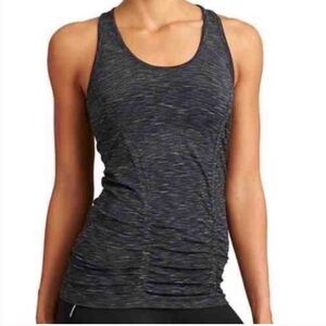 Athleta Fast Track Ruched Tank Top Racerback Dark Grey Running XS